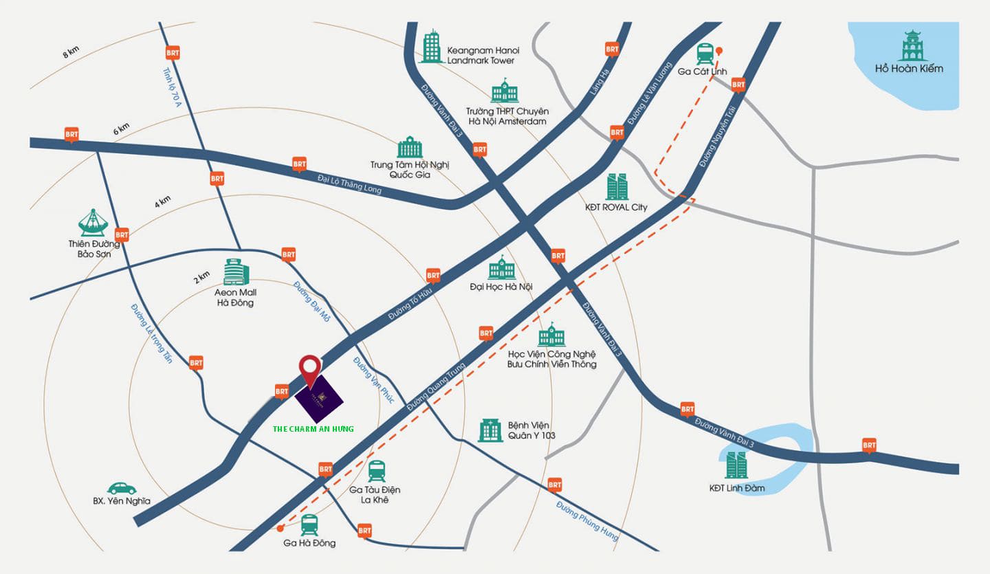 vị trí dự án the charm an hưng